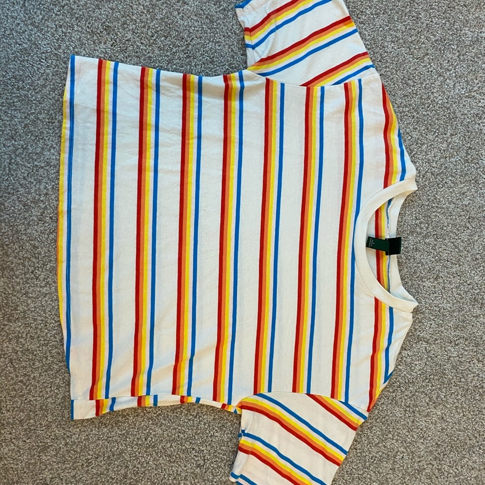 Rainbow Striped Crop Top